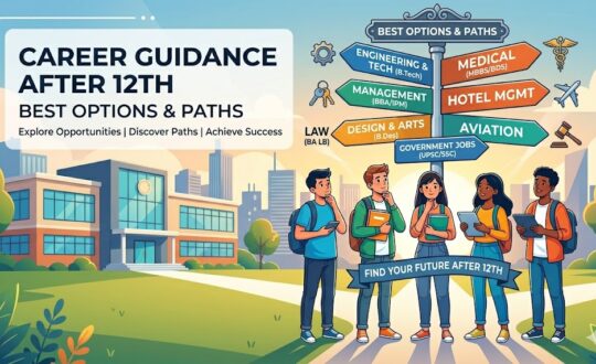 Explore career guidance after 12th with top options in science, commerce, and arts. Find the right path based on your skills and future goals
